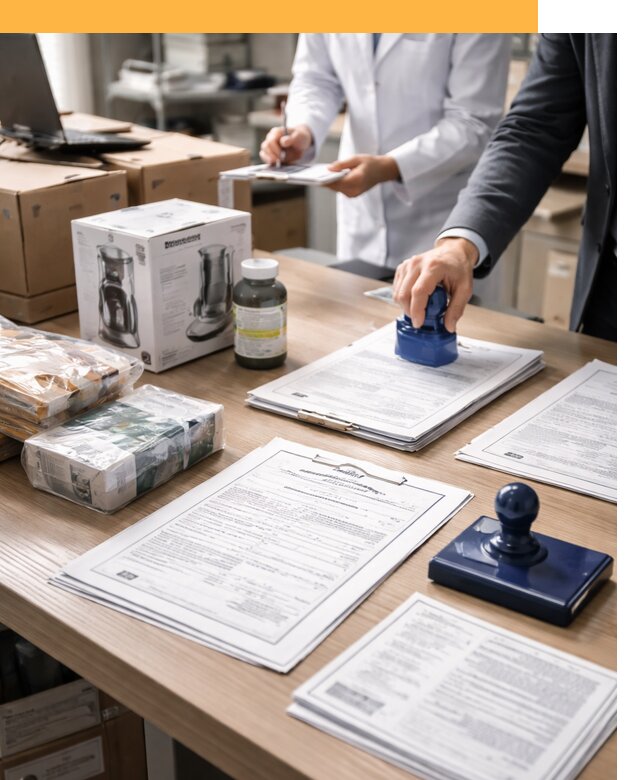 Сертификация импортных товаров от 12835 с таможенным сопровождением